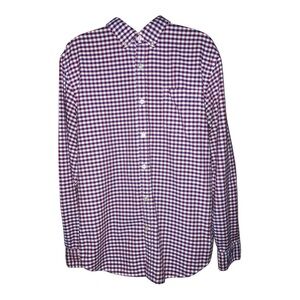 Banana Republic The Grant Fit Cotton Stretch Gingham Plaid Oxford Shirt  M EUC